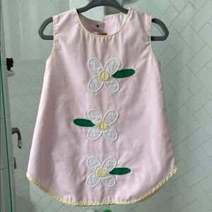 The Beaufort Bonnet Company Pink Dress with Floral Appliqué